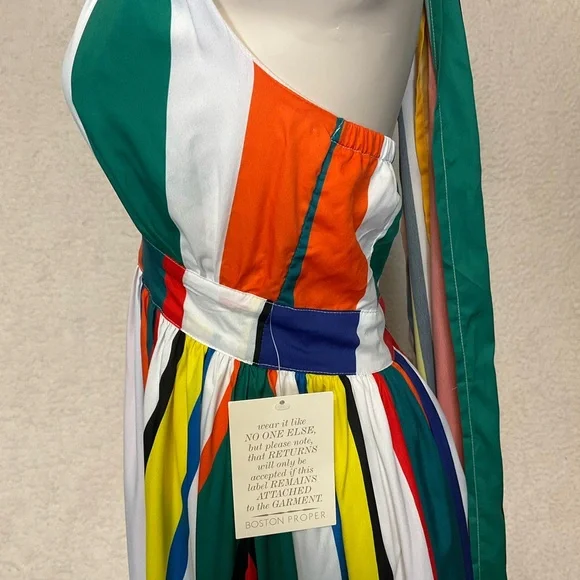 BOSTON PROPER sz 2 Pleated Wild Halter Maxi Sundress Multi - Picture 15 of 15